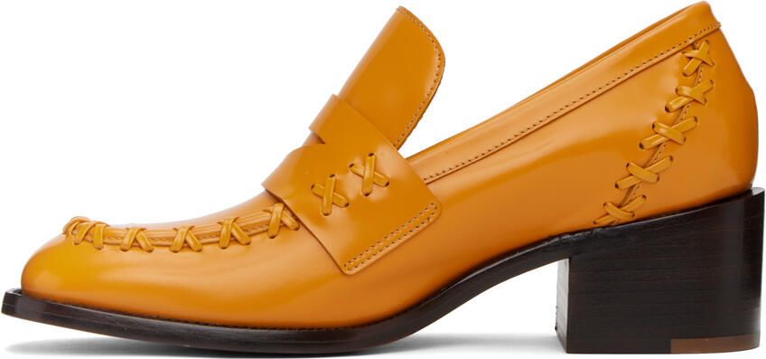 Dries Van Noten Orange Stitch Heels - Picture 3