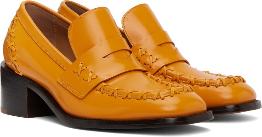 Dries Van Noten Orange Stitch Heels - Picture 2