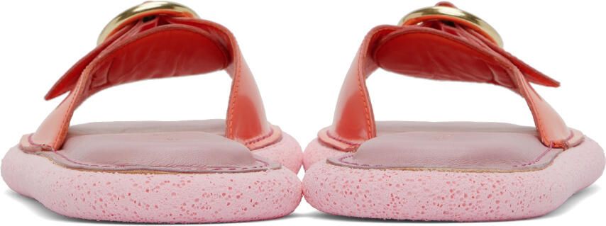 Dries Van Noten Pink Leather Flat Sandals