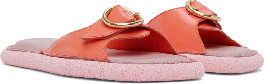 Dries Van Noten Pink Leather Flat Sandals - Picture 3