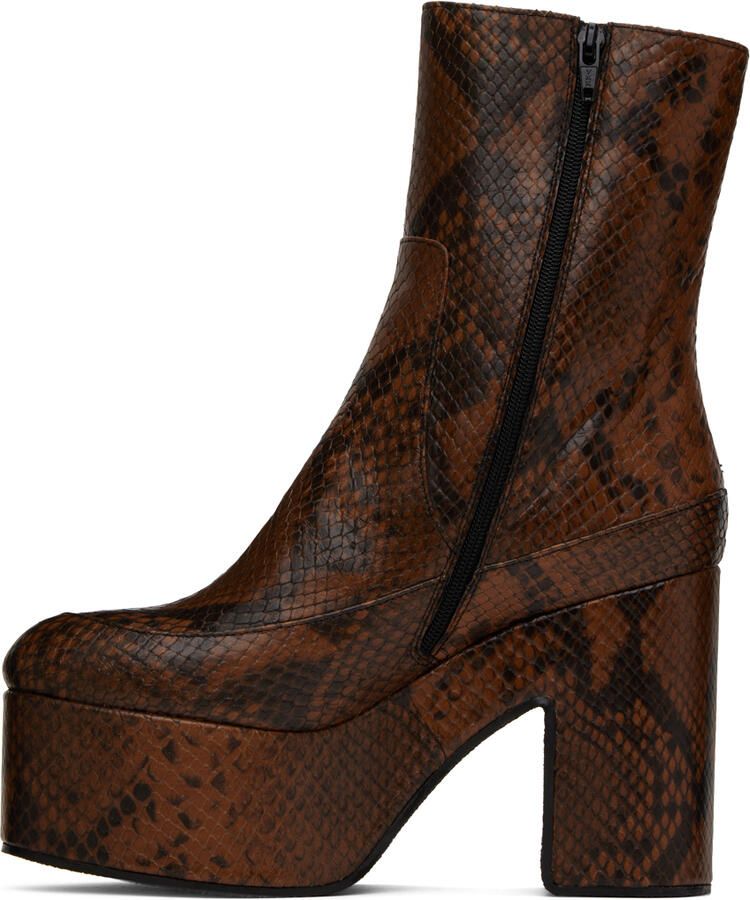 Dries Van Noten SSENSE Exclusive Tan & Black Boots