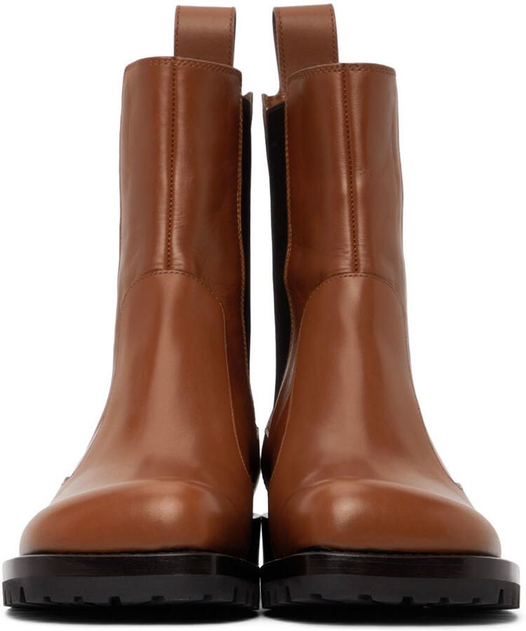 Dries Van Noten Tan Leather Chelsea Boots - Picture 2
