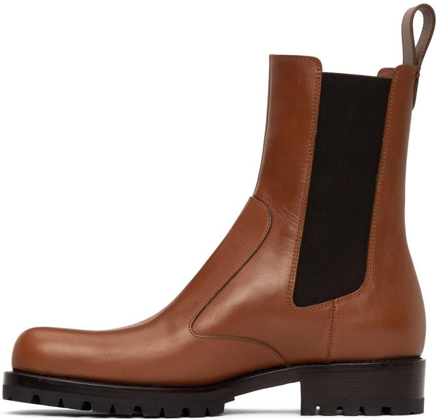 Dries Van Noten Tan Leather Chelsea Boots
