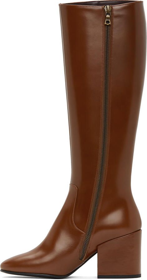 Dries Van Noten Tan Leather Tall Boots