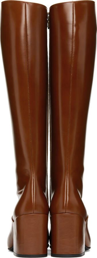 Dries Van Noten Tan Leather Tall Boots - Picture 2