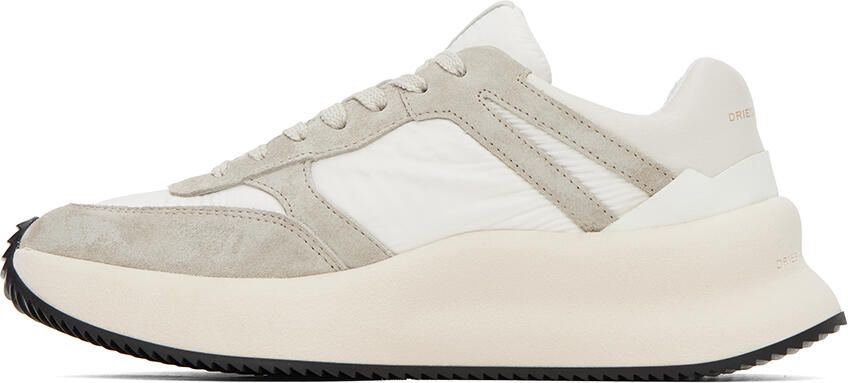 Dries Van Noten White & Gray Paneled Sneakers - Picture 3