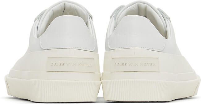 Dries Van Noten White Calfskin Low-Top Sneakers - Picture 4