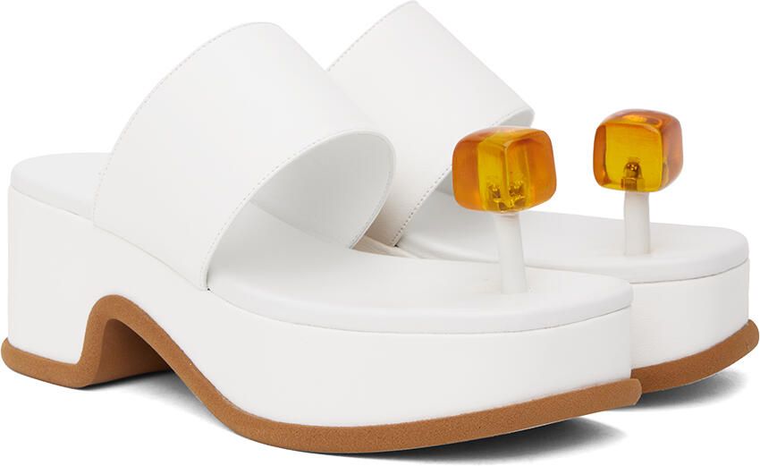 Dries Van Noten White Cube Heeled Sandals - Picture 2