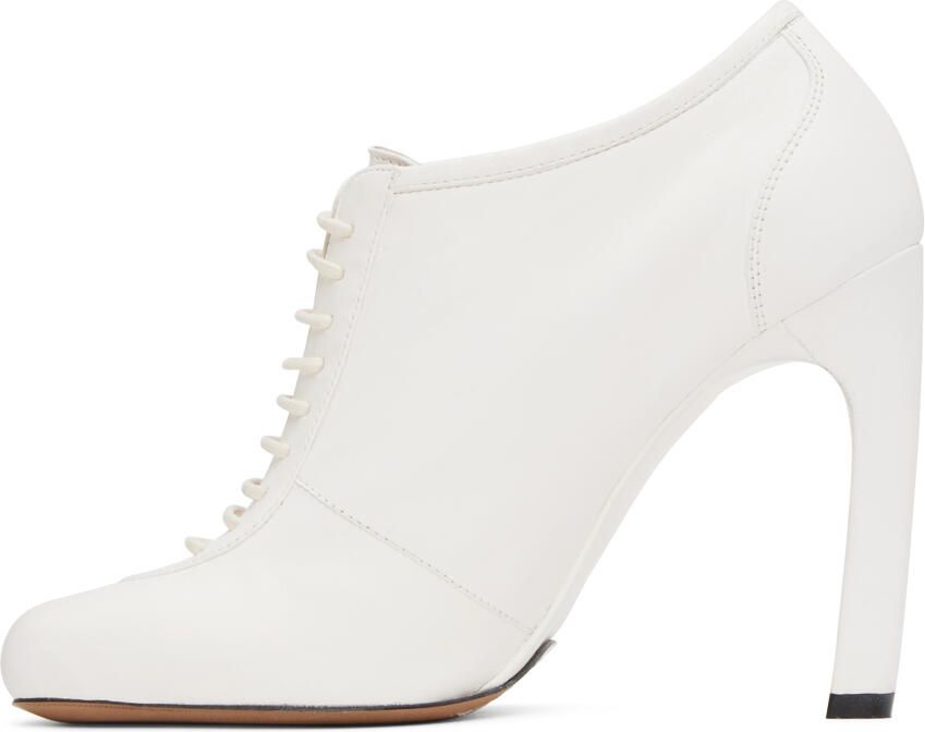 Dries Van Noten White Lace-Up Low Ankle Heels - Picture 3