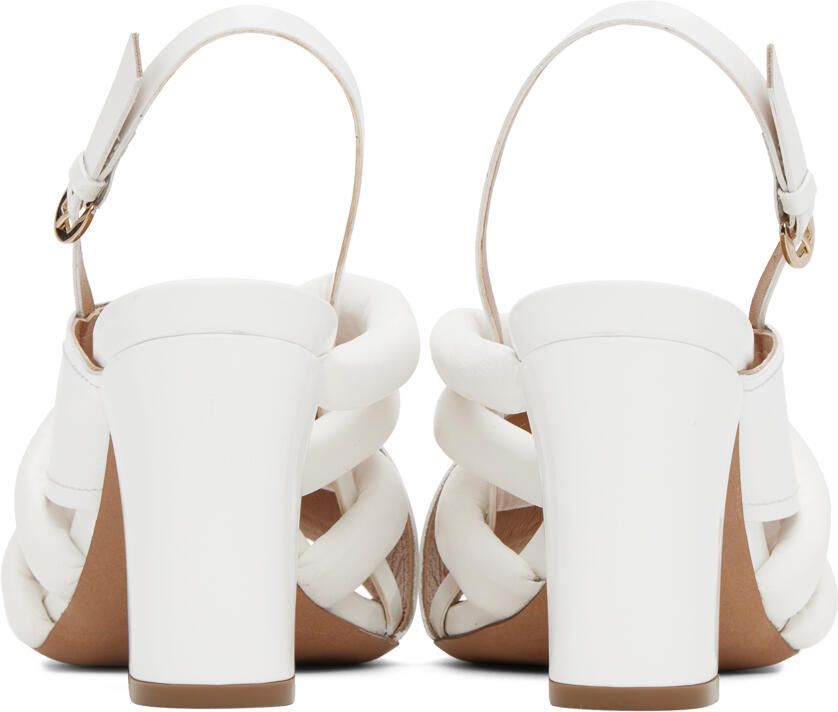 Dries Van Noten White Padded Heeled Sandals