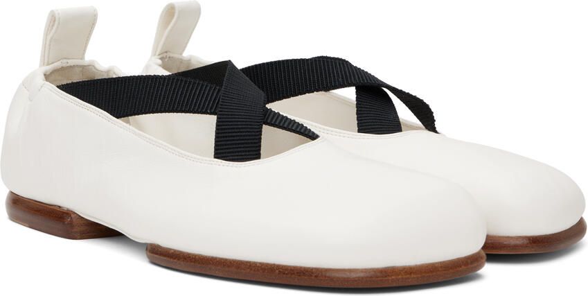 Dries Van Noten White Square Toe Slippers - Picture 2