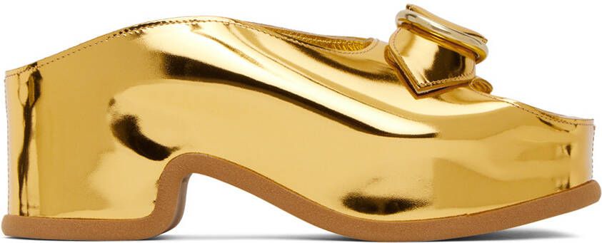 Dries Van Noten Gold Platform Clogs - Picture 5