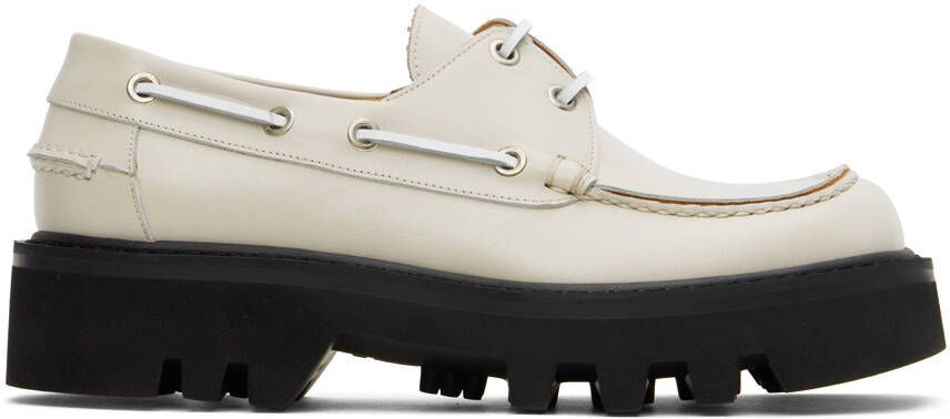 Dries Van Noten Gray Leather Boat Shoes - Picture 5