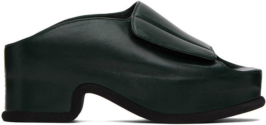 Dries Van Noten Green Block Heeled Sandals - Picture 5