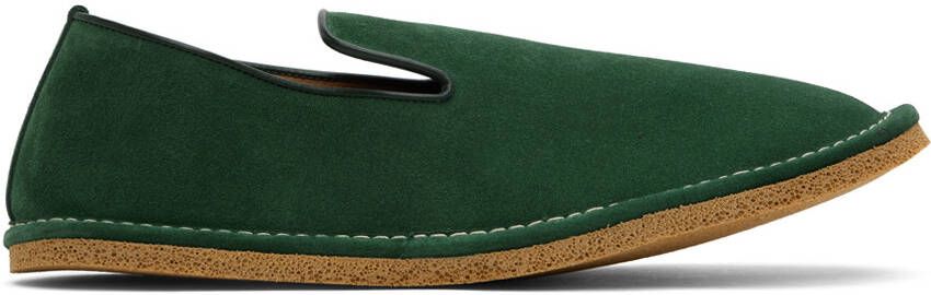 Dries Van Noten Green Slip-On Loafers