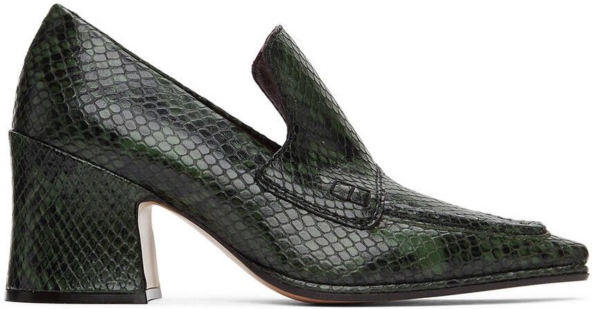 Dries Van Noten Green Snake Oxford Heels - Picture 5