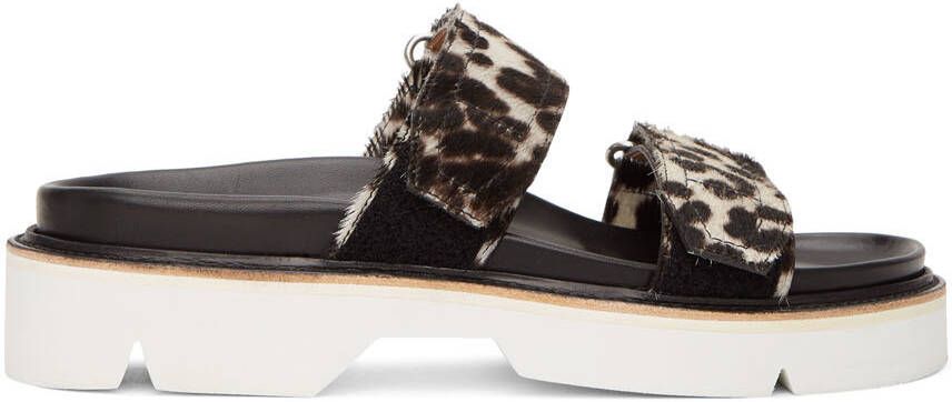 Dries Van Noten Grey & Black Cheetah Print Sandals - Picture 5