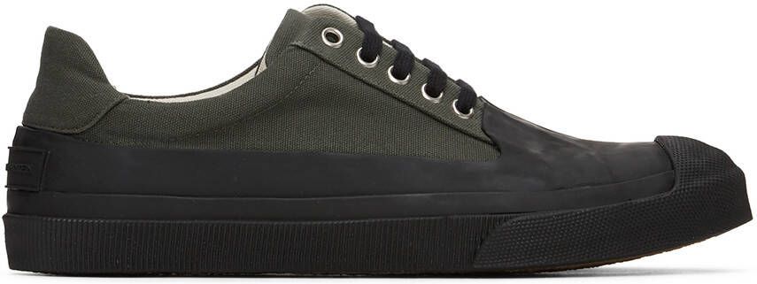 Dries Van Noten Khaki Canvas Low-Top Sneakers - Picture 4