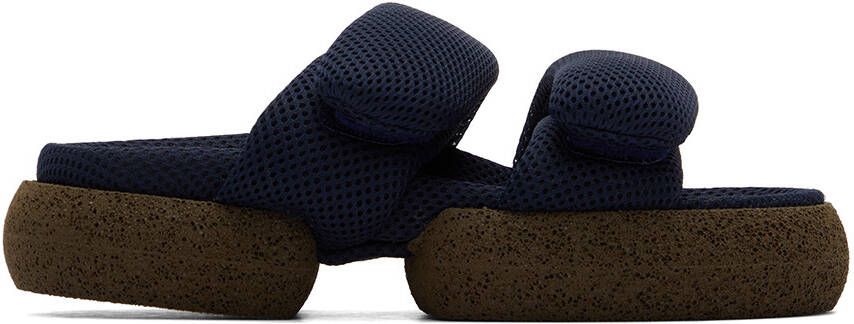 Dries Van Noten Navy Mesh Sandals - Picture 5