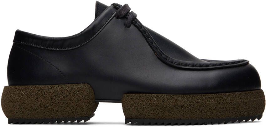 Dries Van Noten Navy Platform Derbys - Picture 5