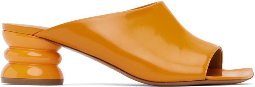 Dries Van Noten Orange Block Heeled Sandals