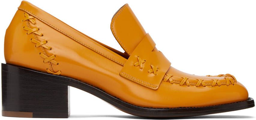 Dries Van Noten Orange Stitch Heels - Picture 5