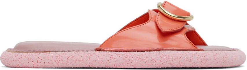 Dries Van Noten Pink Leather Flat Sandals - Picture 5