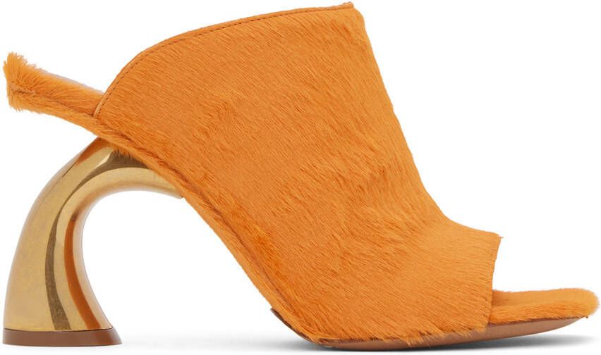 Dries Van Noten SSENSE Exclusive Orange Heeled Sandals - Picture 5