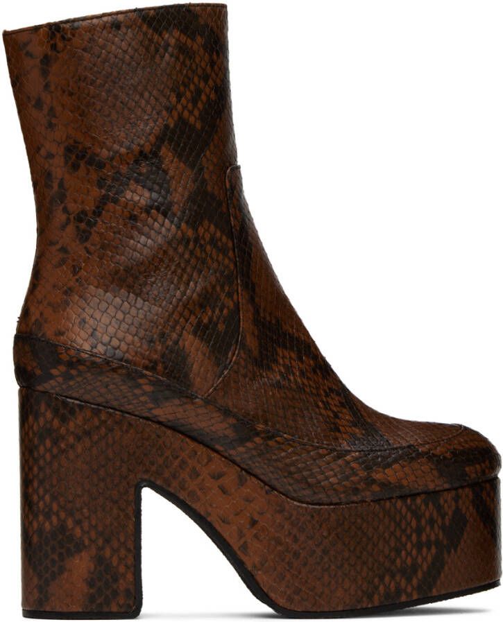 Dries Van Noten SSENSE Exclusive Tan & Black Boots - Picture 2