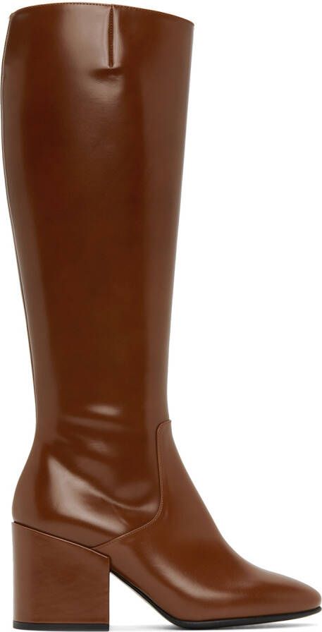 Dries Van Noten Tan Leather Tall Boots - Picture 5