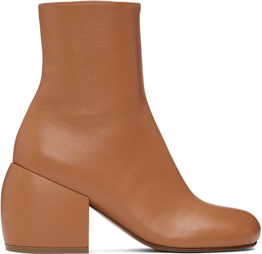 Dries Van Noten Tan Zip Boots