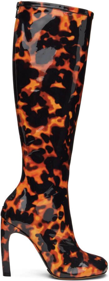 Dries Van Noten Tortoiseshell Printed Tall Boots - Picture 5