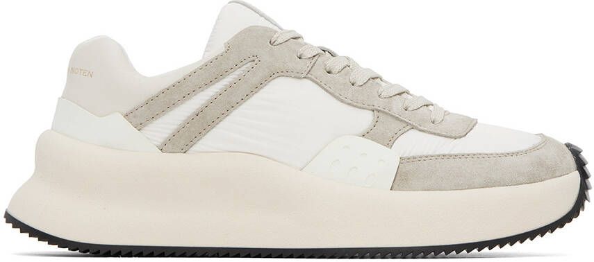Dries Van Noten White & Gray Paneled Sneakers - Picture 5