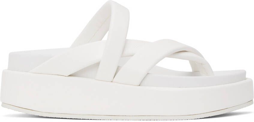 Dries Van Noten White Criss-Crossing Strap Sandals - Picture 5