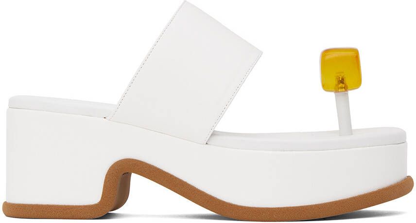 Dries Van Noten White Cube Heeled Sandals - Picture 5