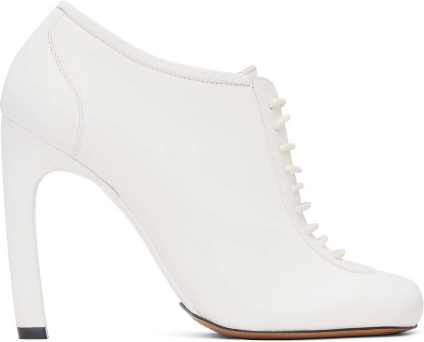 Dries Van Noten White Lace-Up Low Ankle Heels - Picture 5