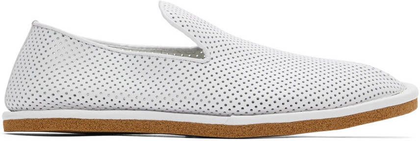 Dries Van Noten White Leather Loafers