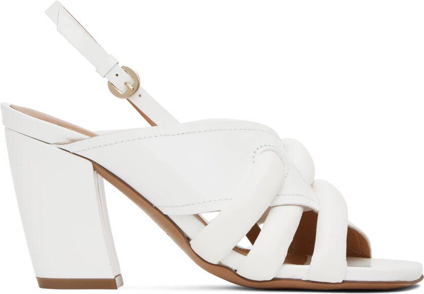 Dries Van Noten White Padded Heeled Sandals - Picture 5
