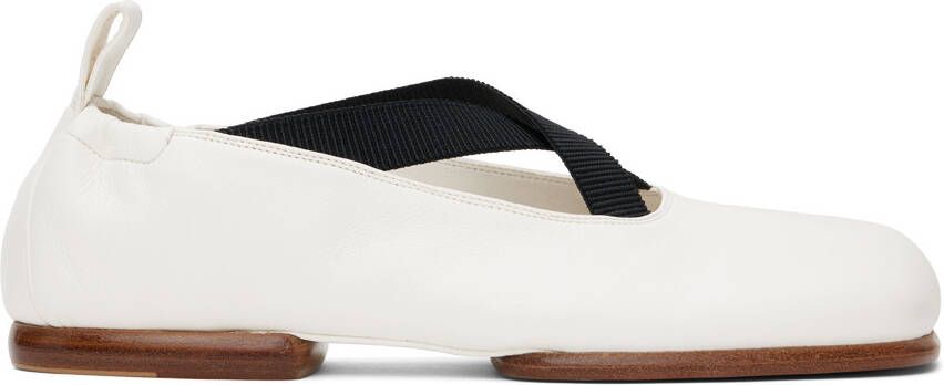 Dries Van Noten White Square Toe Slippers - Picture 5