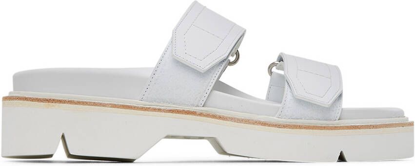 Dries Van Noten White Velcro Strap Sandals - Picture 5