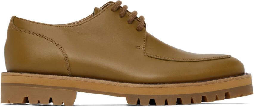 Dries Van Noten Yellow Leather Lace-Up Oxfords - Picture 4