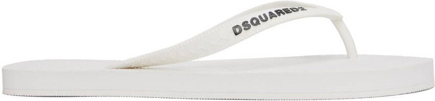 Dsquared2 White Foam Flip-Flops - Picture 4