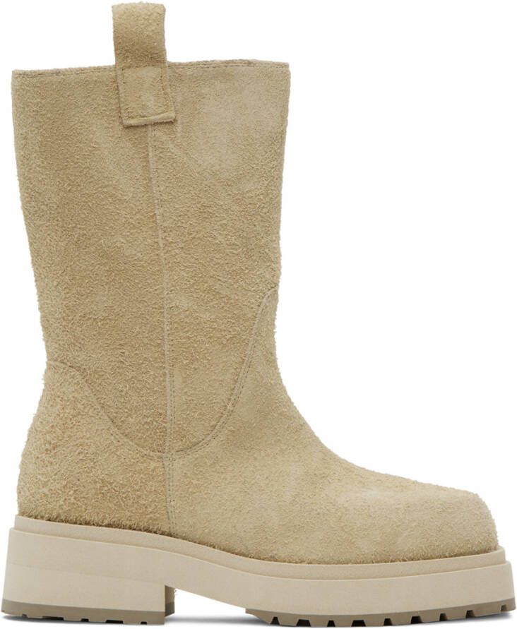 Eckhaus Latta Beige Stacked Boots - Picture 3