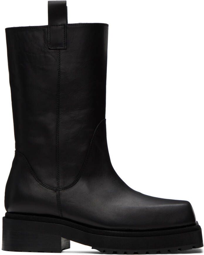 Eckhaus Latta Black Stacked Boots - Picture 4