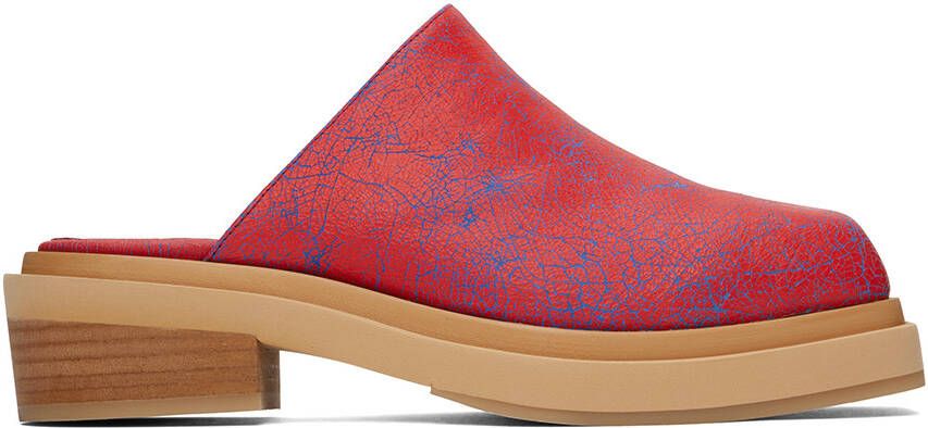 Eckhaus Latta Red & Tan Zoe Clogs - Picture 4