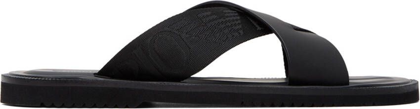 Emporio Armani Black Jacquard Sandals - Picture 4
