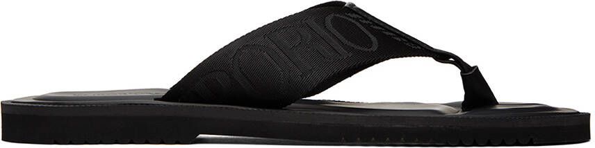 Emporio Armani Black Logo Tape Sandals - Picture 5