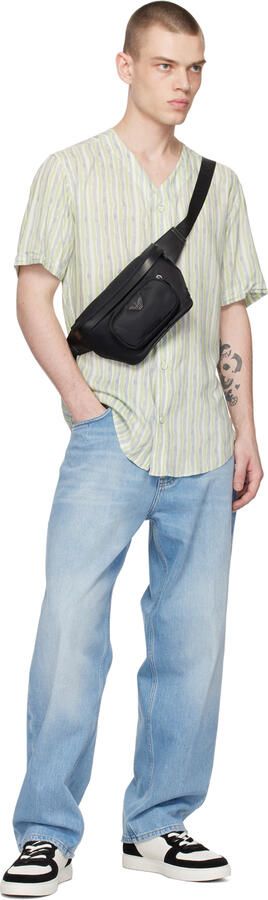 Emporio Armani Black & White Perforated Sneakers - Picture 4