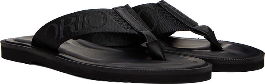 Emporio Armani Black Logo Tape Sandals - Picture 3