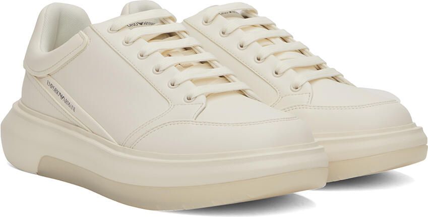 Emporio Armani White Printed Sneakers - Picture 2
